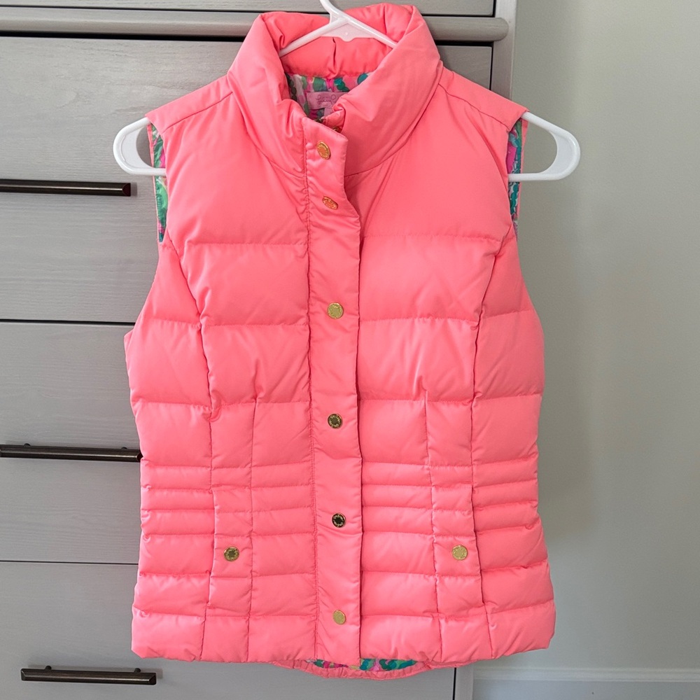 Lilly Pulitzer Pink Puffer Vest